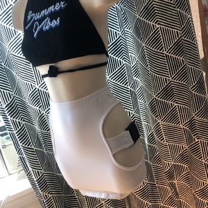 Bodycon Buckle Skirt White